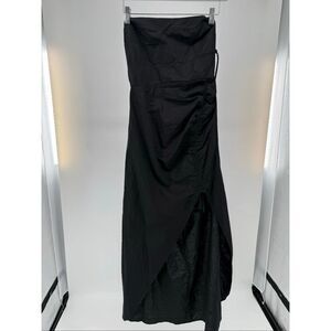 NWT Hello Molly High slit Black Strappy Dress